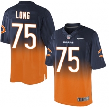 Men's Nike Chicago Bears #75 Kyle Long Elite Navy/Orange Fadeaway NFL Jersey