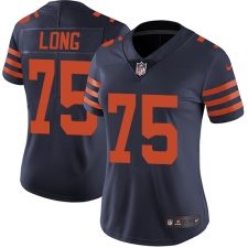 Women's Nike Chicago Bears #75 Kyle Long Elite Navy Blue Alternate NFL Jersey