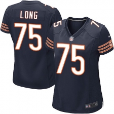 Women's Nike Chicago Bears #75 Kyle Long Game Navy Blue Team Color NFL Jersey