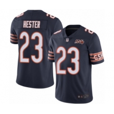 Men's Chicago Bears #23 Devin Hester Navy Blue Team Color 100th Season Limited Football Jersey