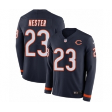 Men's Nike Chicago Bears #23 Devin Hester Limited Navy Blue Therma Long Sleeve NFL Jersey