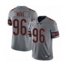 Men's Chicago Bears #96 Akiem Hicks Limited Silver Inverted Legend Football Jersey
