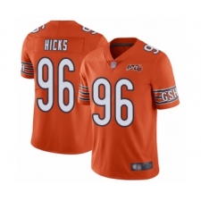 Men's Chicago Bears #96 Akiem Hicks Orange Alternate 100th Season Limited Football Jersey