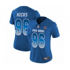 Women's Nike Chicago Bears #96 Akiem Hicks Limited Royal Blue NFC 2019 Pro Bowl NFL Jersey