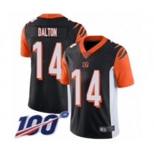 Men's Cincinnati Bengals #14 Andy Dalton Black Team Color Vapor Untouchable Limited Player 100th Season Football Jersey