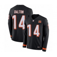 Youth Nike Cincinnati Bengals #14 Andy Dalton Limited Black Therma Long Sleeve NFL Jersey