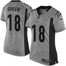 Women's Nike Cincinnati Bengals #18 A.J. Green Limited Gray Gridiron NFL Jersey