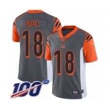 Youth Cincinnati Bengals #18 A.J. Green Limited Silver Inverted Legend 100th Season Football Jersey