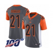 Men's Cincinnati Bengals #21 Darqueze Dennard Limited Silver Inverted Legend 100th Season Football Jersey