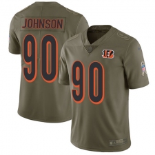 Men's Nike Cincinnati Bengals #90 Michael Johnson Limited Olive 2017 Salute to Service NFL Jersey