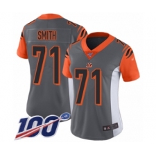 Women's Cincinnati Bengals #71 Andre Smith Limited Silver Inverted Legend 100th Season Football Jersey