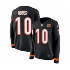 Women's Nike Cincinnati Bengals #10 Kevin Huber Limited Black Therma Long Sleeve NFL Jersey