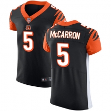 Men's Nike Cincinnati Bengals #5 AJ McCarron Black Team Color Vapor Untouchable Elite Player NFL Jersey
