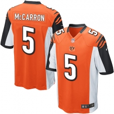 Men's Nike Cincinnati Bengals #5 AJ McCarron Game Orange Alternate NFL Jersey
