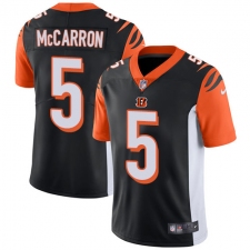 Youth Nike Cincinnati Bengals #5 AJ McCarron Vapor Untouchable Limited Black Team Color NFL Jersey