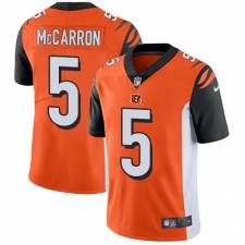 Youth Nike Cincinnati Bengals #5 AJ McCarron Vapor Untouchable Limited Orange Alternate NFL Jersey