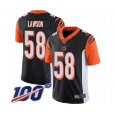 Men's Cincinnati Bengals #58 Carl Lawson Black Team Color Vapor Untouchable Limited Player 100th Season Football Jersey