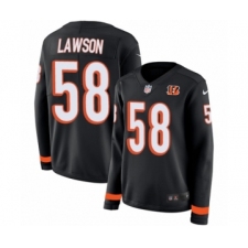 Women's Nike Cincinnati Bengals #58 Carl Lawson Limited Black Therma Long Sleeve NFL Jersey
