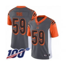Men's Cincinnati Bengals #59 Nick Vigil Limited Silver Inverted Legend 100th Season Football Jersey