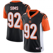 Youth Nike Cincinnati Bengals #92 Pat Sims Vapor Untouchable Limited Black Team Color NFL Jersey