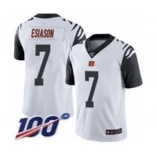 Men's Cincinnati Bengals #7 Boomer Esiason Limited White Rush Vapor Untouchable 100th Season Football Jersey