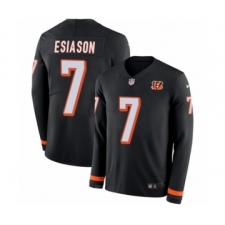 Youth Nike Cincinnati Bengals #7 Boomer Esiason Limited Black Therma Long Sleeve NFL Jersey