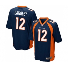 Men's Denver Broncos #12 Brendan Langley Game Navy Blue Alternate Football Jersey