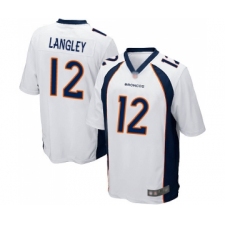 Men's Denver Broncos #12 Brendan Langley Game White Football Jersey