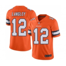 Men's Denver Broncos #12 Brendan Langley Limited Orange Rush Vapor Untouchable Football Jersey