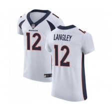 Men's Denver Broncos #12 Brendan Langley White Vapor Untouchable Elite Player Football Jersey