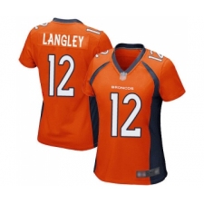 Women's Denver Broncos #12 Brendan Langley Game Orange Team Color Football Jersey