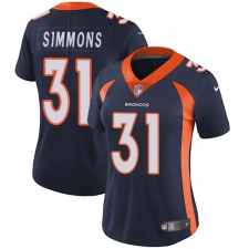 Women's Nike Denver Broncos #31 Justin Simmons Elite Navy Blue Alternate NFL Jersey