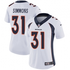 Women's Nike Denver Broncos #31 Justin Simmons Elite White NFL Jersey