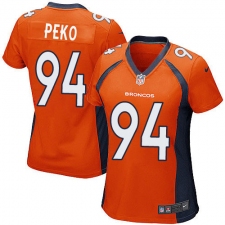 Women's Nike Denver Broncos #94 Domata Peko Game Orange Team Color NFL Jersey