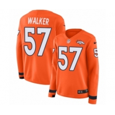 Women's Nike Denver Broncos #57 Demarcus Walker Limited Orange Therma Long Sleeve NFL Jersey