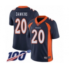 Men's Denver Broncos #20 Brian Dawkins Navy Blue Alternate Vapor Untouchable Limited Player 100th Season Football Jersey
