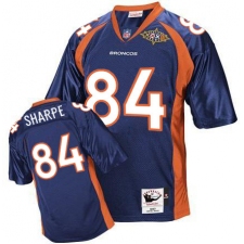 Mitchell And Ness Denver Broncos #84 Shannon Sharpe Navy Blue Super Bowl Authentic Throwback NFL Jersey