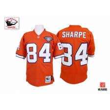 Mitchell And Ness Denver Broncos #84 Shannon Sharpe Orange Authentic Throwback NFL Jersey