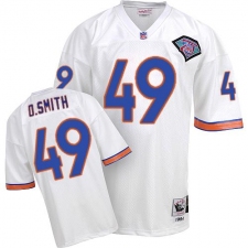 Mitchell And Ness Denver Broncos #49 Dennis Smith White Authentic Throwback NFL Jersey