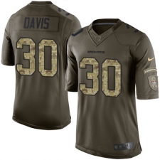 Youth Nike Denver Broncos #30 Terrell Davis Elite Green Salute to Service NFL Jersey