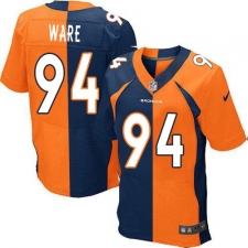 Men's Nike Denver Broncos #94 DeMarcus Ware Elite Orange/Navy Split Fashion NFL Jersey
