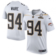 Men's Nike Denver Broncos #94 DeMarcus Ware Elite White Team Rice 2016 Pro Bowl NFL Jersey