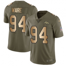 Youth Nike Denver Broncos #94 DeMarcus Ware Limited Olive/Gold 2017 Salute to Service NFL Jersey