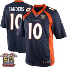 Youth Nike Denver Broncos #10 Emmanuel Sanders Elite Navy Blue Alternate Super Bowl 50 Champions NFL Jersey