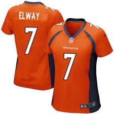 Women's Nike Denver Broncos #7 John Elway Game Orange Team Color NFL Jersey