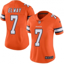 Women's Nike Denver Broncos #7 John Elway Limited Orange Rush Vapor Untouchable NFL Jersey