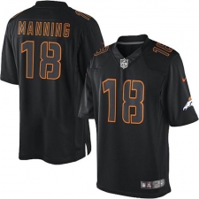Men's Nike Denver Broncos #18 Peyton Manning Limited Black Impact NFL Jersey