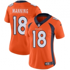 Women's Nike Denver Broncos #18 Peyton Manning Elite Orange Team Color NFL Jersey