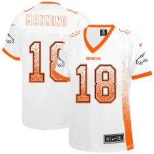 Women's Nike Denver Broncos #18 Peyton Manning Elite White Drift Fashion NFL Jersey