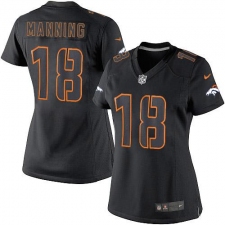 Women's Nike Denver Broncos #18 Peyton Manning Limited Black Impact NFL Jersey